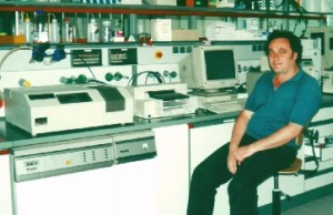 Pio Aguirre en el laboratorio de la Universidad Técnica de Munich, Alemania